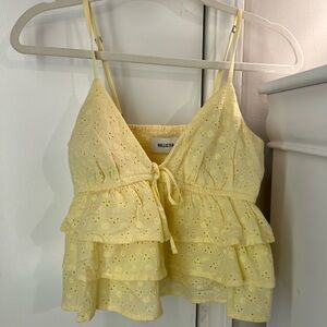 Hollister Light Yellow Eyelet Camisole